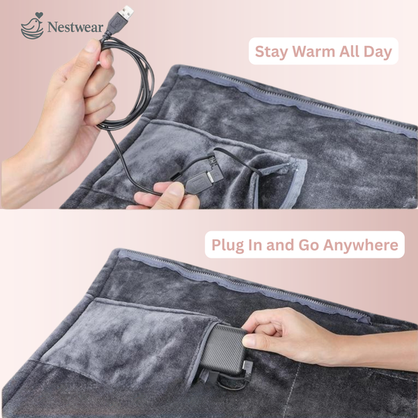 NestWear™ Heated Wearable Blanket - Soft, Warm, and Customizable Comfort
