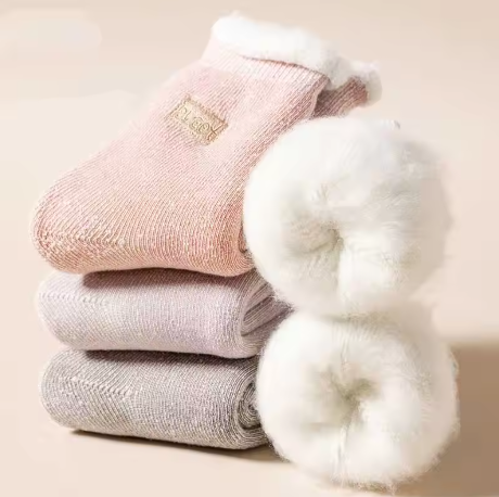 Coral Velvet Lined Cozy Socks